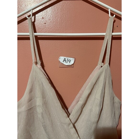 Speechless Womens Dress S Small Light Pink Sparkly V Neck Sleeveless Short - Picture 4 of 9